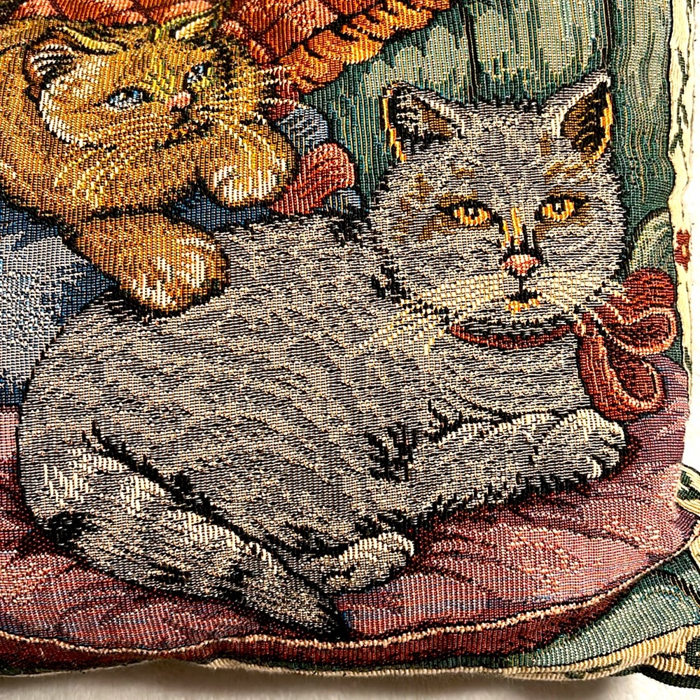 Rectangle Cat Tapestry Pillow with Multicolor Design. Great Condition. - Picture 3 of 5
